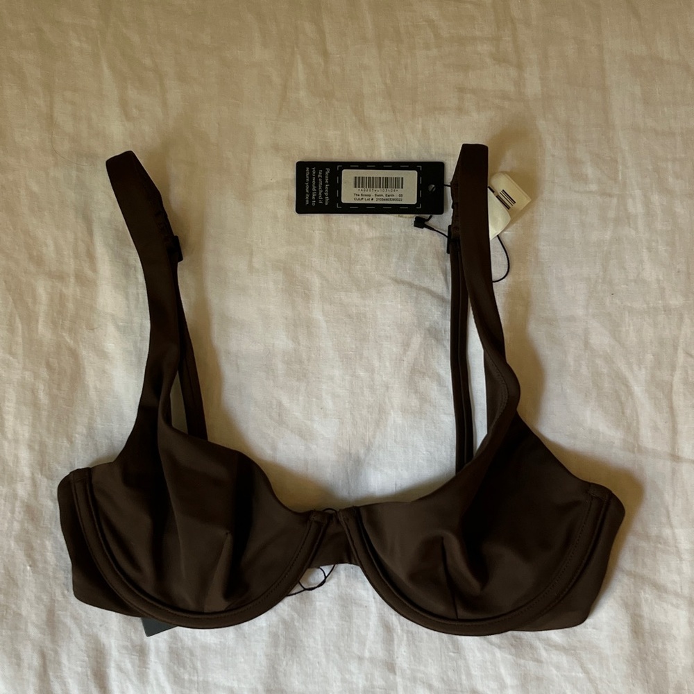 NWT CUUP The Scoop Brown Underwire Bikini Top